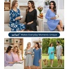 image:imageWiWi Nightgowns for Women Bamboo Viscose Soft Long Sleeve Sleep Shirts Comfy Sleepwear Night Shirts S4XAviolet