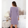image:imageWiWi Nightgowns for Women Bamboo Viscose Soft Long Sleeve Sleep Shirts Comfy Sleepwear Night Shirts S4XAviolet