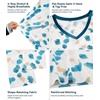 image:imageWiWi Nightgowns for Women Bamboo Viscose Soft Long Sleeve Sleep Shirts Comfy Sleepwear Night Shirts S4XAwhiteTeal Blue Dots