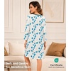 image:imageWiWi Nightgowns for Women Bamboo Viscose Soft Long Sleeve Sleep Shirts Comfy Sleepwear Night Shirts S4XAwhiteTeal Blue Dots