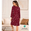 image:imageWiWi Nightgowns for Women Bamboo Viscose Soft Long Sleeve Sleep Shirts Comfy Sleepwear Night Shirts S4XAwine Floral
