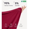 image:imageWiWi Nightgowns for Women Bamboo Viscose Soft Long Sleeve Sleep Shirts Comfy Sleepwear Night Shirts S4XAwine Red