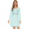 image:imageWiWi Nightgowns for Women Bamboo Viscose Soft Long Sleeve Sleep Shirts Comfy Sleepwear Night Shirts S4XBaquaCat
