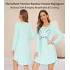 image:imageWiWi Nightgowns for Women Bamboo Viscose Soft Long Sleeve Sleep Shirts Comfy Sleepwear Night Shirts S4XBaquaCat