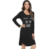 image:imageWiWi Nightgowns for Women Bamboo Viscose Soft Long Sleeve Sleep Shirts Comfy Sleepwear Night Shirts S4XBblackEye