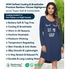 image:imageWiWi Nightgowns for Women Bamboo Viscose Soft Long Sleeve Sleep Shirts Comfy Sleepwear Night Shirts S4XBdark BlueEye