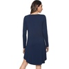 image:imageWiWi Nightgowns for Women Bamboo Viscose Soft Long Sleeve Sleep Shirts Comfy Sleepwear Night Shirts S4XBdark BlueEye