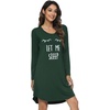 image:imageWiWi Nightgowns for Women Bamboo Viscose Soft Long Sleeve Sleep Shirts Comfy Sleepwear Night Shirts S4XBdeep GreenEye