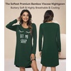 image:imageWiWi Nightgowns for Women Bamboo Viscose Soft Long Sleeve Sleep Shirts Comfy Sleepwear Night Shirts S4XBdeep GreenEye