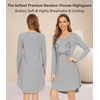 image:imageWiWi Nightgowns for Women Bamboo Viscose Soft Long Sleeve Sleep Shirts Comfy Sleepwear Night Shirts S4XBheather GreyCat