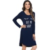 image:imageWiWi Nightgowns for Women Bamboo Viscose Soft Long Sleeve Sleep Shirts Comfy Sleepwear Night Shirts S4XBnavyEye