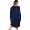 image:imageWiWi Nightgowns for Women Bamboo Viscose Soft Long Sleeve Sleep Shirts Comfy Sleepwear Night Shirts S4XBnavyEye