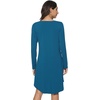 image:imageWiWi Nightgowns for Women Bamboo Viscose Soft Long Sleeve Sleep Shirts Comfy Sleepwear Night Shirts S4XBteal BlueCat