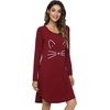 image:imageWiWi Nightgowns for Women Bamboo Viscose Soft Long Sleeve Sleep Shirts Comfy Sleepwear Night Shirts S4XBwineCat
