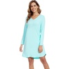 image:imageWiWi Nightgowns for Women Bamboo Viscose Soft Long Sleeve Sleep Shirts Comfy Sleepwear Night Shirts S4XCaqua