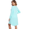 image:imageWiWi Nightgowns for Women Bamboo Viscose Soft Long Sleeve Sleep Shirts Comfy Sleepwear Night Shirts S4XCaqua