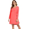 image:imageWiWi Nightgowns for Women Bamboo Viscose Soft Long Sleeve Sleep Shirts Comfy Sleepwear Night Shirts S4XCcoral