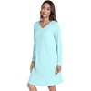image:imageWiWi Nightgowns for Women Bamboo Viscose Soft Long Sleeve Sleep Shirts Comfy Sleepwear Night Shirts S4XDaqua