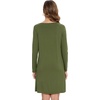 image:imageWiWi Nightgowns for Women Bamboo Viscose Soft Long Sleeve Sleep Shirts Comfy Sleepwear Night Shirts S4XDarmy Green