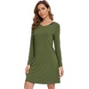 image:imageWiWi Nightgowns for Women Bamboo Viscose Soft Long Sleeve Sleep Shirts Comfy Sleepwear Night Shirts S4XDarmy Green