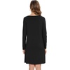 image:imageWiWi Nightgowns for Women Bamboo Viscose Soft Long Sleeve Sleep Shirts Comfy Sleepwear Night Shirts S4XDblack