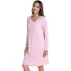 image:imageWiWi Nightgowns for Women Bamboo Viscose Soft Long Sleeve Sleep Shirts Comfy Sleepwear Night Shirts S4XDpink