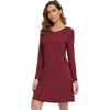 image:imageWiWi Nightgowns for Women Bamboo Viscose Soft Long Sleeve Sleep Shirts Comfy Sleepwear Night Shirts S4XDwine