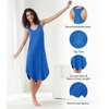 image:imageWiWi Nightgowns for Women Bamboo Viscose Super Soft Sleeveless Racerback Night Shirts Plus Size Cooling Sleepshirts S4XAbright Blue
