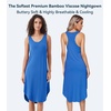 image:imageWiWi Nightgowns for Women Bamboo Viscose Super Soft Sleeveless Racerback Night Shirts Plus Size Cooling Sleepshirts S4XAbright Blue