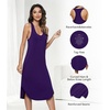 image:imageWiWi Nightgowns for Women Bamboo Viscose Super Soft Sleeveless Racerback Night Shirts Plus Size Cooling Sleepshirts S4XAdark Purple