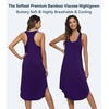 image:imageWiWi Nightgowns for Women Bamboo Viscose Super Soft Sleeveless Racerback Night Shirts Plus Size Cooling Sleepshirts S4XAdark Purple