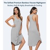 image:imageWiWi Nightgowns for Women Bamboo Viscose Super Soft Sleeveless Racerback Night Shirts Plus Size Cooling Sleepshirts S4XAgrey White Stripe