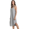 image:imageWiWi Nightgowns for Women Bamboo Viscose Super Soft Sleeveless Racerback Night Shirts Plus Size Cooling Sleepshirts S4XAheather Grey