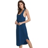 image:imageWiWi Nightgowns for Women Bamboo Viscose Super Soft Sleeveless Racerback Night Shirts Plus Size Cooling Sleepshirts S4XAink Blue