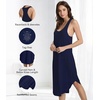 image:imageWiWi Nightgowns for Women Bamboo Viscose Super Soft Sleeveless Racerback Night Shirts Plus Size Cooling Sleepshirts S4XAnavy
