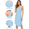 image:imageWiWi Nightgowns for Women Bamboo Viscose Super Soft Sleeveless Racerback Night Shirts Plus Size Cooling Sleepshirts S4XApale Blue