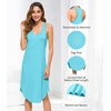 image:imageWiWi Nightgowns for Women Bamboo Viscose Super Soft Sleeveless Racerback Night Shirts Plus Size Cooling Sleepshirts S4XAturquoise