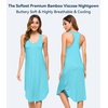 image:imageWiWi Nightgowns for Women Bamboo Viscose Super Soft Sleeveless Racerback Night Shirts Plus Size Cooling Sleepshirts S4XAturquoise
