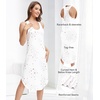 image:imageWiWi Nightgowns for Women Bamboo Viscose Super Soft Sleeveless Racerback Night Shirts Plus Size Cooling Sleepshirts S4XAwhite Stars