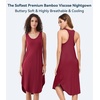 image:imageWiWi Nightgowns for Women Bamboo Viscose Super Soft Sleeveless Racerback Night Shirts Plus Size Cooling Sleepshirts S4XAwine