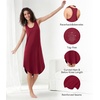image:imageWiWi Nightgowns for Women Bamboo Viscose Super Soft Sleeveless Racerback Night Shirts Plus Size Cooling Sleepshirts S4XAwine