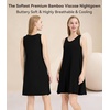 image:imageWiWi Nightgowns for Women Bamboo Viscose Super Soft Sleeveless Racerback Night Shirts Plus Size Cooling Sleepshirts S4XCblack