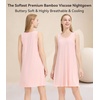 image:imageWiWi Nightgowns for Women Bamboo Viscose Super Soft Sleeveless Racerback Night Shirts Plus Size Cooling Sleepshirts S4XCcream Pink