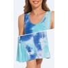 image:imageWiWi Nightgowns for Women Bamboo Viscose Super Soft Sleeveless Racerback Night Shirts Plus Size Cooling Sleepshirts S4XCtiedye Blue
