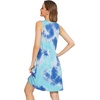 image:imageWiWi Nightgowns for Women Bamboo Viscose Super Soft Sleeveless Racerback Night Shirts Plus Size Cooling Sleepshirts S4XCtiedye Blue