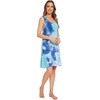 image:imageWiWi Nightgowns for Women Bamboo Viscose Super Soft Sleeveless Racerback Night Shirts Plus Size Cooling Sleepshirts S4XCtiedye Blue