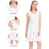 image:imageWiWi Nightgowns for Women Bamboo Viscose Super Soft Sleeveless Racerback Night Shirts Plus Size Cooling Sleepshirts S4XCwhite Stars