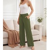 image:imageWiWi Pajama Pants for Women Bamboo Viscose Super Soft Bottoms Plus Size Cooling Wide Leg Casual Lounge Yoga Sweatpants S4XAarmy Green