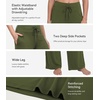 image:imageWiWi Pajama Pants for Women Bamboo Viscose Super Soft Bottoms Plus Size Cooling Wide Leg Casual Lounge Yoga Sweatpants S4XAarmy Green