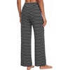 image:imageWiWi Pajama Pants for Women Bamboo Viscose Super Soft Bottoms Plus Size Cooling Wide Leg Casual Lounge Yoga Sweatpants S4XAblack White Stripe
